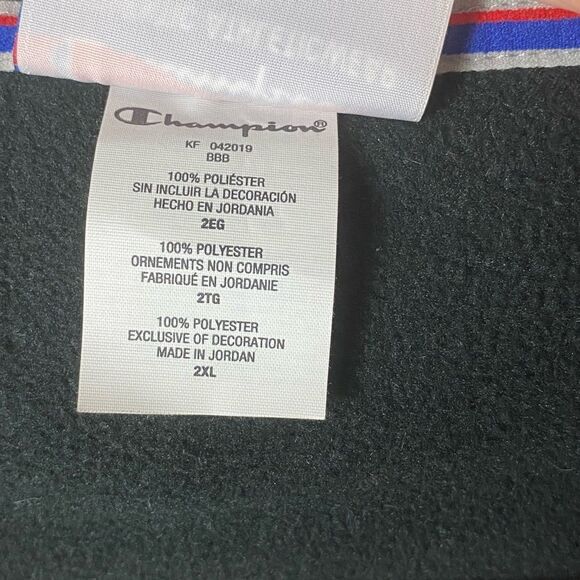 Champion Men’s Sz 2XL Black 1/4 Zip Collar Pull Over Hoodie Sweatshirt - Picture 6 of 7